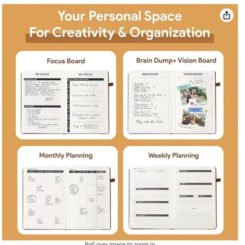 UNDATED Weekly Planner with Planner Stickers - A5 (5.8”x8.3